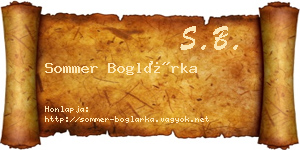 Sommer Boglárka névjegykártya